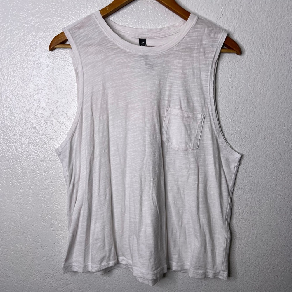 Vuori Sunset Tank Top White 100% Pima Cotton Slub Muscle Tee Large VW177 - Picture 2 of 6